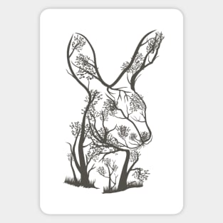 Rabbit  tree illustration Sticker